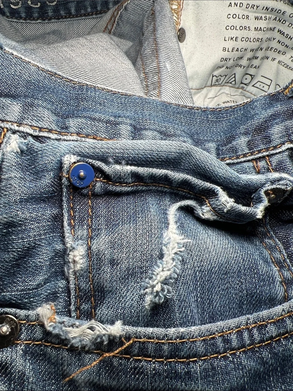 Men's Gap Blue Washed Jeans - Classic Straight Fit 34/30